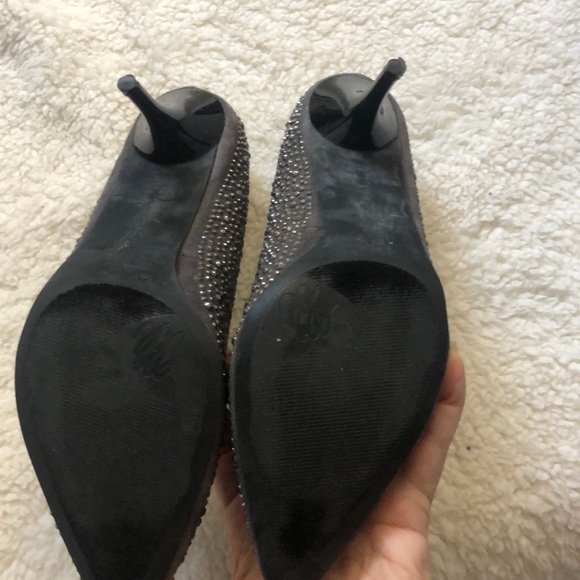 Bejeweled Grey Short Heels - Picture 4 of 5